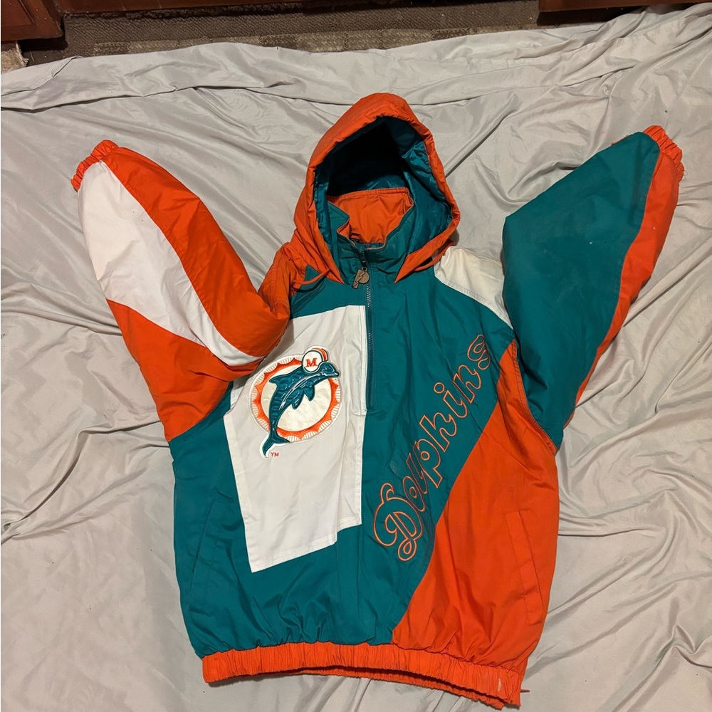 NFL Miami Dolphins vintage embroidered pro player, Miami Dolphins jacket size M